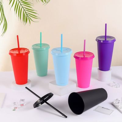 comprar Nuevas tazas de paja de exportación, gran capacidad, textura esmerilada, tazas para beber, bar de té y suministro de catering, tazas portátiles, venta al por mayor de fábrica Fabricación en línea