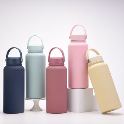comprar New Stainless Steel Sports Water Bottle Large-capacity 1L American Wide-mouth Insulated Flask Portable Outdoor Customized Water Cup Fabricación en línea