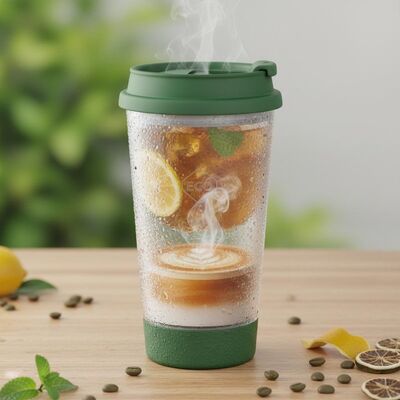 comprar Tapa de cierre deslizante Vaso de plástico Apto para bebidas calientes y frías Contenedor de bebidas reutilizable ecológico Fabricación en línea