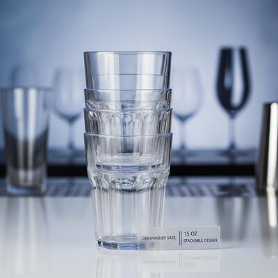 comprar Vaso de plástico apto para lavavajillas, capacidad de 15 oz, diseño apilable, adecuado para bares, eventos e industria hotelera Fabricación en línea