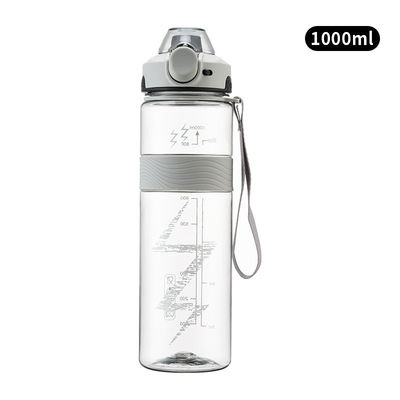 Bottle de agua de Tritán ligero de 1000 ml Bpa libre de plástico portátil Gradiente de color Botella de agua deportiva grande Varios colores para la selección