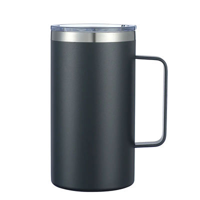Taza de café aislada de acero inoxidable de 12 onzas con mango de doble pared Taza de viaje de vacío con tapa deslizante