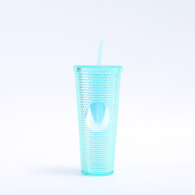 Tumbler con pajita. Perfecto para bebidas calientes y frías. Taza de café helado. Taza de batido reutilizable.