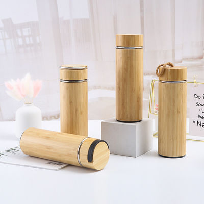 17 Oz-Bambuood Premium Vacuo aislado de acero inoxidable Tumbler de bambú a prueba de fugas Tumbler de bambú Termoso para té de hojas sueltas Bebidas con infusión de frutas