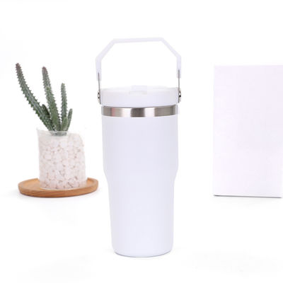 30oz Taza de coche portátil 304 acero inoxidable Vacuo de paja Taza de hielo Taza de vacío portátil