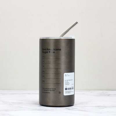 20oz aislamiento y refrigeración copa de helado, simple oficina portátil del coche copa de agua de paja, vacío doble capa 304 de acero inoxidable copa de viaje de bebida fría y caliente