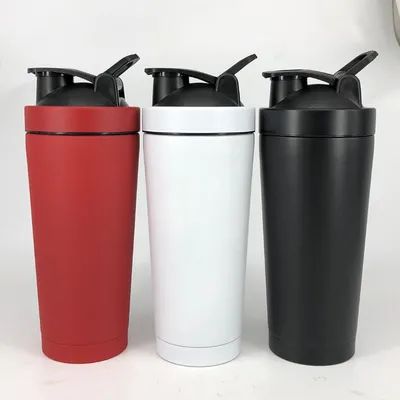 Botella de batido con alambre batido botella de batido de proteínas para mezclas de proteínas botella de batido de metal grande de acero inoxidable 25 oz 739ml