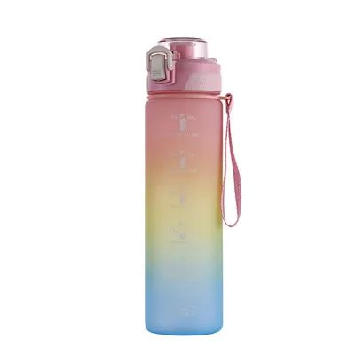 Tritán 32 Oz Botella de agua motivacional BPA libre 5507501000ML Deportes Tiempo de pista Botella de agua boca ancha a prueba de fugas Moda como regalo para Navidad