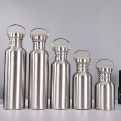 350ml 500ml 600ml Oem Odm Botella de agua de acero inoxidable de pared única BPA libre Botella de agua de viaje de acero inoxidable de peso ligero Diseño minimalista
