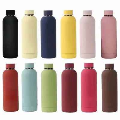 350/500/750/1000ML Ecológico aislado reutilizable de acero inoxidable Botella de agua de gimnasio de 1 litro Botella de agua de metal para deportes Protección ambiental