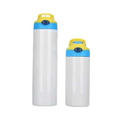 12 OZ Sublimación de paja Sippy Cup Tumblers en blanco de doble pared de vacío aislado de colores mixtos termocasas de acero inoxidable botellas de agua para la escuela