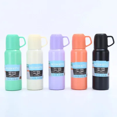 Botella de agua aislada al vacío Termo con taza 648ml / 22oz de acero inoxidable Botellas de agua térmica Termo de agua Flasca Termo para bebidas calientes y frías Agua de café
