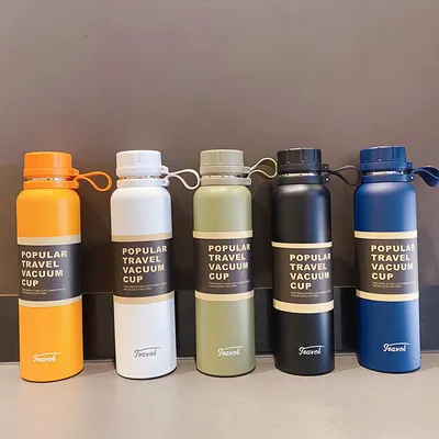 Flask Vacuum Outdoor Kids Logotipo exclusivo personalizado Gran capacidad Botella portátil de acero inoxidable Botella de agua deportiva