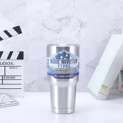 30oz Termos portátil de acero inoxidable Tumbler Mantener el Bebido Frío Caliente Flascos de vacío Tazas Botella de café Botella de agua con paja