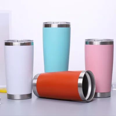 20 oz de acero inoxidable Taza de viaje térmica con tapa de doble pared de vacío aislado Taza de café para el hogar de la oficina de deportes 600 ml