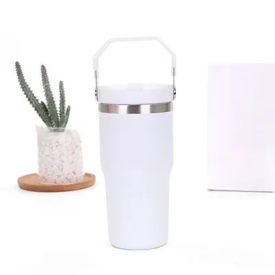 30oz Taza de coche portátil 304 acero inoxidable Vacuo de paja Taza de hielo Taza de vacío portátil