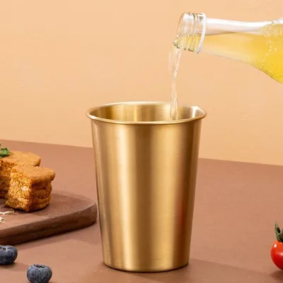 16 onzas de acero inoxidable Pint Cup Conjunto de 4 saludables inmuebles inmuebles para beber copas de cerveza taza para el bar casa al aire libre