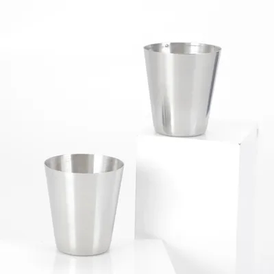 2Pc 304 Taza de acero inoxidable 13.52 oz 400ml Taza de agua Infrangible Shatterproof Metal Bebida Tumbler para el bar Restaurante Oro