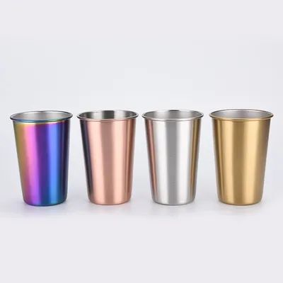 4 piezas apilables de acero inoxidable para niños tumblers robustos y fáciles de usar copas de metal para la escuela y picnics