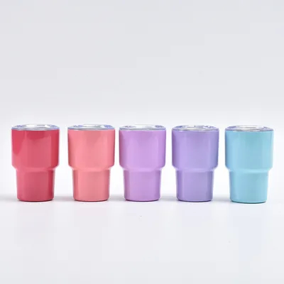 3 onzas de mini tumbler con pajita y tapa, 24 paquetes de copas de acero inoxidable para bodas whisky bar con pajita y tapa