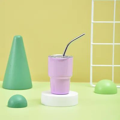 Lindos vasos con paja 2 oz, Mini Shot Tumbler con tapa y paja, Kawaii Tumblers aislados para café espresso bebidas espirituosas cosas lindas regalos divertidos