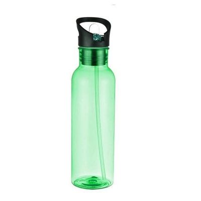 6.8*25.5cm Mano portátil 700ml Gran capacidad botella deportiva de Tritán personalizada gimnasio botella de agua con botón de paja diseño de cubierta a prueba de polvo
