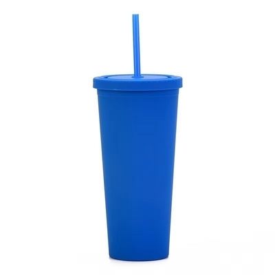 Personalización De plástico aislado ligero Tumblers de pared doble Deportes Reutilizables de plástico Tazas de café helado con paja 17 * 10.2cm / 28.2 * 10.5cm