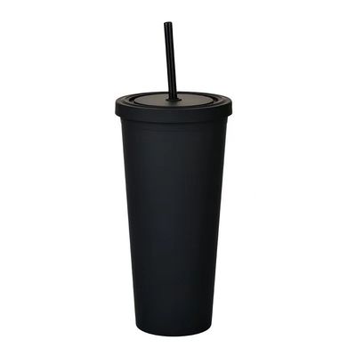 Color de caramelo ligero delgado 22 oz Tumbler de plástico transparente de doble pared Tumblers acrílicos con paja 450/700ml Diseño a prueba de fugas de gran capacidad
