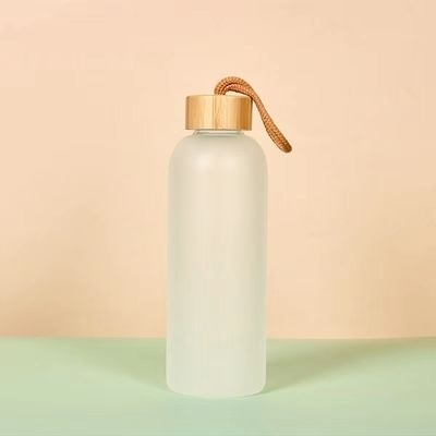 Botella de agua de vidrio de 500 ml 750 ml de calidad superior botellas de bebidas deportivas personalizadas con manga de silicona elegante y práctica para cualquier actividad diaria en interiores y exteriores