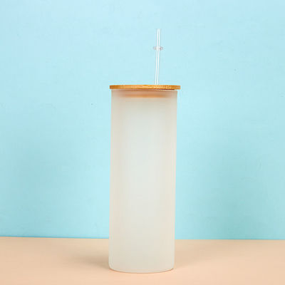 Botella de agua de vidrio de borosilicato de cristal de 16 oz con tapa de bambú y paja regalo de diseño único para la mejor amiga de la hija