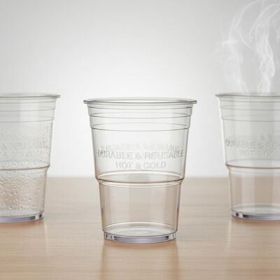 Copo de plástico limpio adecuado para bebidas calientes y frías Copo duradero reutilizable Ideal para servicios comerciales de alimentos y eventos